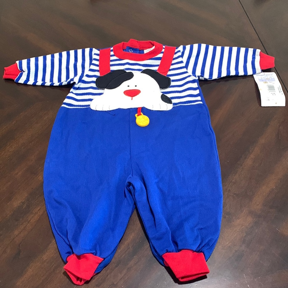 Vintage 90s Buster Brown Baby Boy Outfit: New With Tags: K-9 Club Puppy: 6-9M.